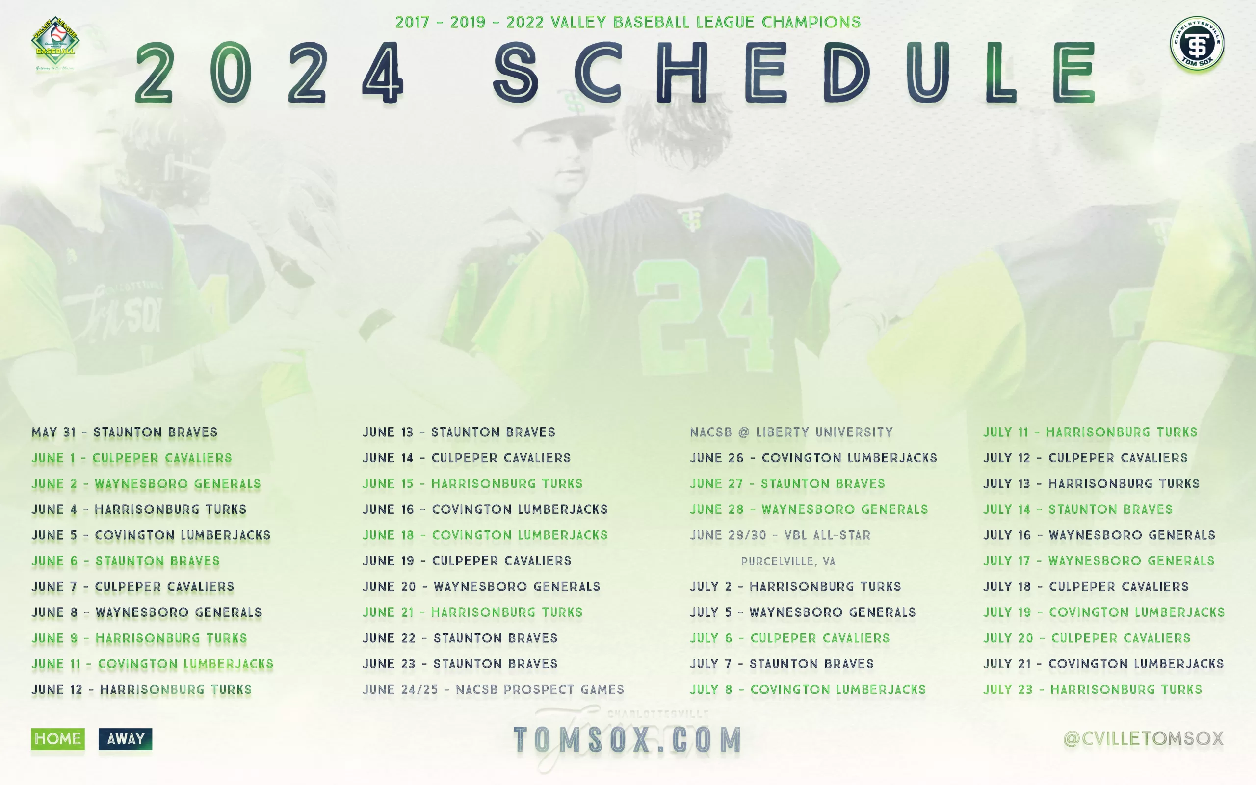 Tom Sox Announce 2024 Schedule & Season Ticket Sale Charlottesville